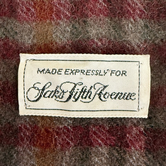 Saks Fifth Avenue Vintage Wool Plaid Scarf - - Picture 8 of 9